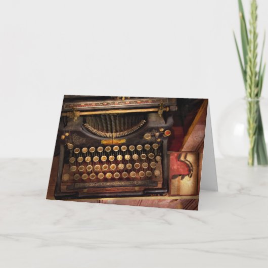 Steampunk - enkel een gewone schrijfmachine kaart (Voorkant)