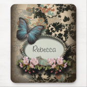 steampunk Ephemera floral Butterfly Victoriaans Muismat (Voorkant)