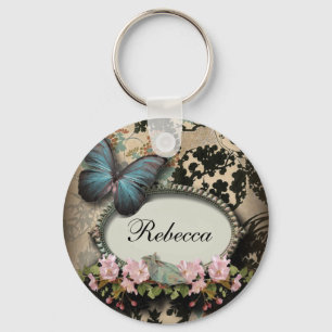 steampunk Ephemera floral Butterfly Victoriaans Sleutelhanger