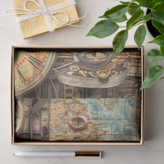 Steampunk Ephemera Klokkaart Gears Decoupage Tissuepapier (Geschenk)