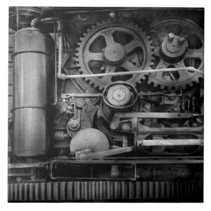 Steampunk - Ernstig Staal Tegeltje