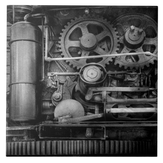 Steampunk - Ernstig Staal Tegeltje (Voorkant)