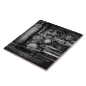 Steampunk - Ernstig Staal Tegeltje (Zijkant)