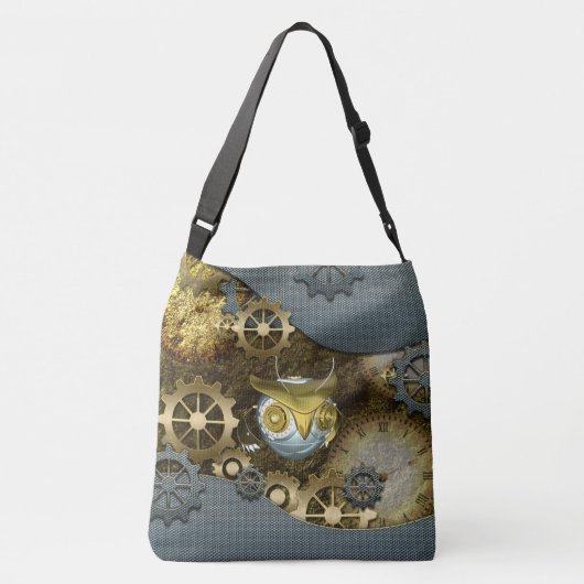 Steampunk, esomechanische uil crossbody tas (Achterkant)