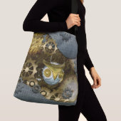 Steampunk, esomechanische uil crossbody tas (Dichtbij)