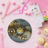 Steampunk, esomechanische uil papieren bordje (Feest)