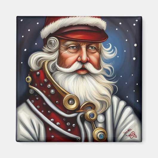 Steampunk esthetiek Iconische Kerstman Magneet (Voorkant)