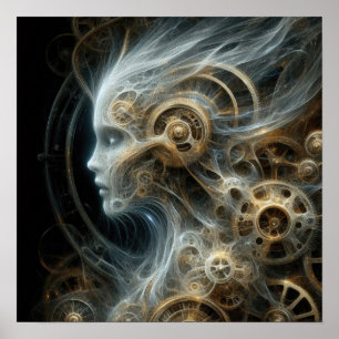 Steampunk Etheral - Abstracte vrouw - Surrealistis Poster