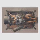 Steampunk Explorer Cat - decoupage - Tissuepapier (Voorkant)
