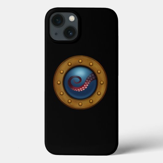 Steampunk Explorer onderzeeboot Porthole Octopus Case-Mate iPhone Case (Achterkant)