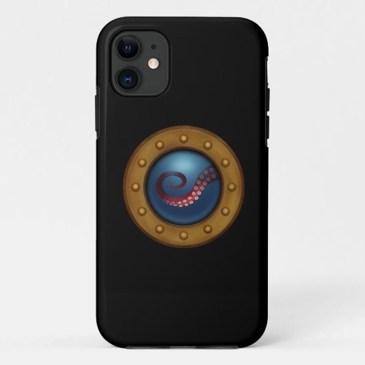 Steampunk Explorer onderzeeboot Porthole Octopus Case-Mate iPhone Case (Achterkant)