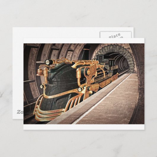 Steampunk Express Briefkaart (Voorkant / Achterkant)