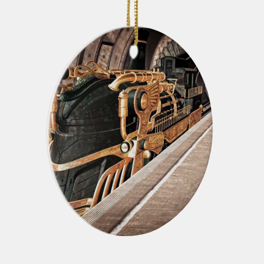 Steampunk Express Keramisch Ornament (Rechts)