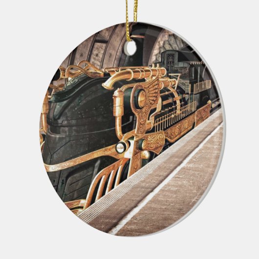Steampunk Express Keramisch Ornament (Links)