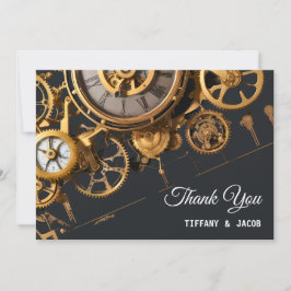 Steampunk Extravaganza Clockwork Bruiloft Bedankkaart