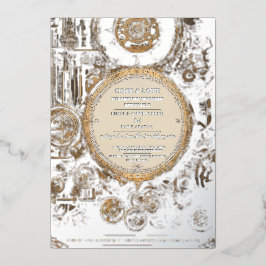 Steampunk Extravaganza Clockwork Bruiloft Folie Uitnodiging