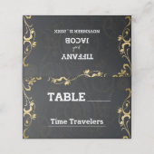 Steampunk Extravaganza Clockwork Bruiloft Plaatskaartje (Buitenkant ongevouwen)