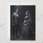 Steampunk Extravaganza  Clockwork Bruiloft Save The Date (Achterkant)