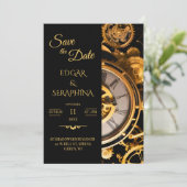 Steampunk Extravaganza  Clockwork Wedding S Save The Date (Staand voorkant)