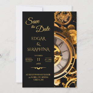 Steampunk Extravaganza  Clockwork Wedding S Save The Date
