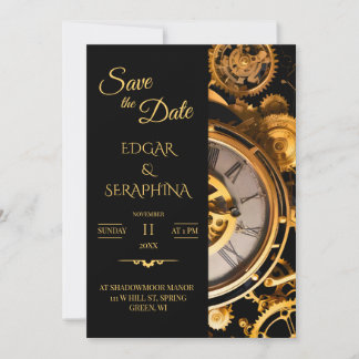 Steampunk Extravaganza Clockwork Wedding S Save The Date