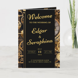 Steampunk Extravaganza Vintage Trouwprogramma Programma