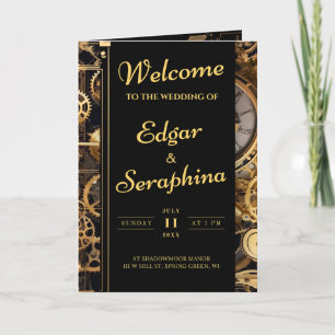 Steampunk Extravaganza Vintage Trouwprogramma Programma