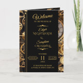 Steampunk Extravaganza Vintage Trouwprogramma Programma (Voorkant)