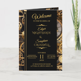 Steampunk Extravaganza Vintage Trouwprogramma Programma