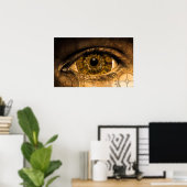 Steampunk Eye Gears Victoriaans Poster (Thuiskantoor)