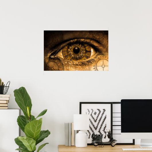 Steampunk Eye Gears  Victoriaans Poster (Thuiskantoor)