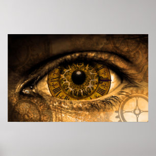 Steampunk Eye Gears  Victoriaans Poster