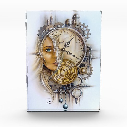 Steampunk Face in Time Fotoblokken (Voorkant)