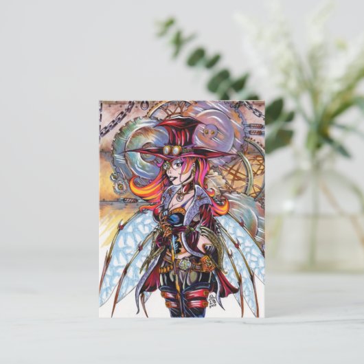 Steampunk Fairy Briefkaart (Staand voorkant)