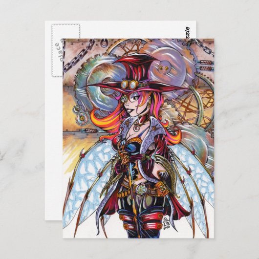 Steampunk Fairy Briefkaart (Voorkant / Achterkant)