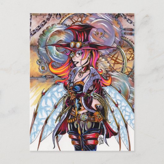 Steampunk Fairy Briefkaart (Voorkant)