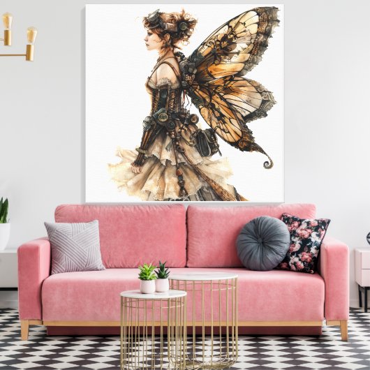 Steampunk Fairy Canvas Afdruk (Insitu (Woonkamer))