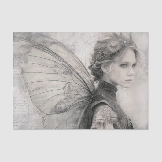 Steampunk Fairy Decoupage Tissue Paper Tissuepapier (Voorkant)
