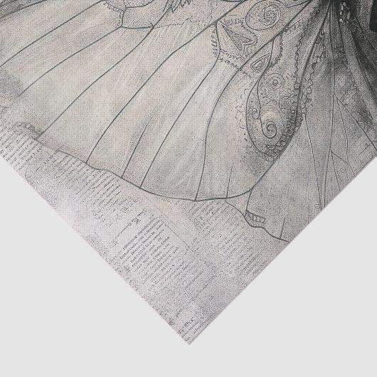 Steampunk Fairy Decoupage Tissue Paper Tissuepapier (Detail)