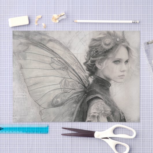 Steampunk Fairy Decoupage Tissue Paper Tissuepapier (Craft)