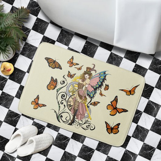 Steampunk Fairy Gele Klok Gears Badmat