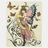 Steampunk Fairy Gele Klok Gears Fleece Deken (Voorkant)