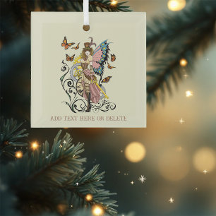 Steampunk Fairy Gele Klok Gears Glas Ornament