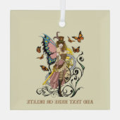 Steampunk Fairy Gele Klok Gears Glas Ornament (Achterkant)