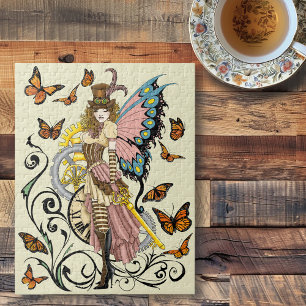 Steampunk Fairy Gele Klok Gears Legpuzzel