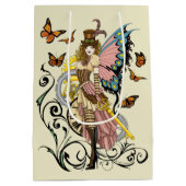 Steampunk Fairy Gele Klok Gears Medium Cadeauzakje (Achterkant)