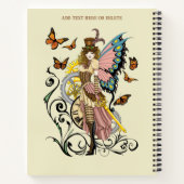 Steampunk Fairy Gele Klok Gears Notitieboek (Achterkant)