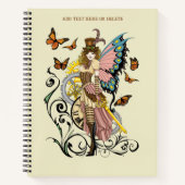 Steampunk Fairy Gele Klok Gears Notitieboek (Voorkant)