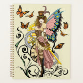 Steampunk Fairy Gele Klok Gears Planner (Voorkant)
