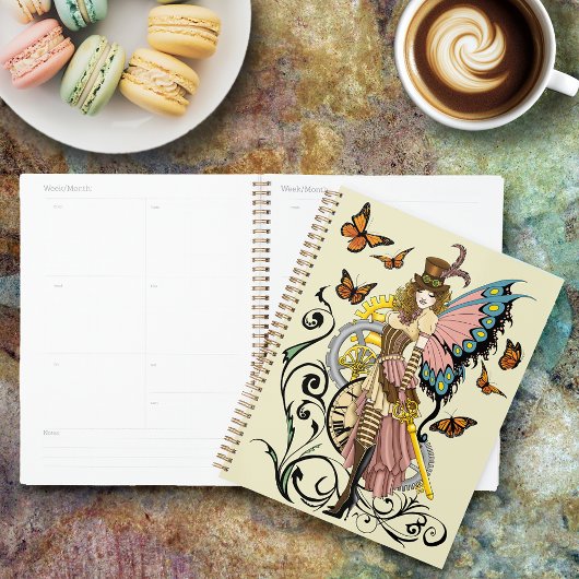 Steampunk Fairy Gele Klok Gears Planner